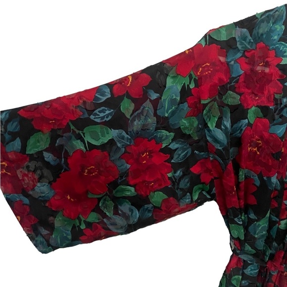 Victoria’s Secret Gold Label Vintage Floral Rose Robe Size Small Textured Maxi - Picture 3 of 6